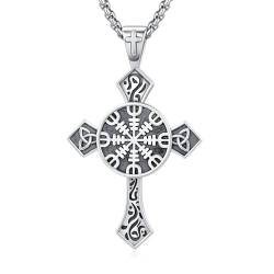 MEDWISE Kreuz Kette 925 Sterling Silber ViKing Keltisches Halskette Wikinger Anhänger Keltischer Vintage Anhänger Schmuck für Herren Männer Damen Geschenke von MEDWISE