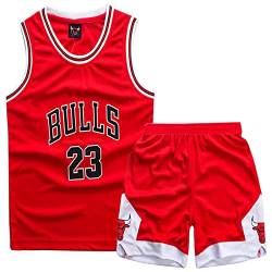 Little Boys 2 Piece Sleeveless Basketball Training Jersey and Pants(Rot,3XL) von MEEHYRE