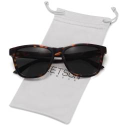 MEETSUN Polarisierte Sonnenbrille für Damen und Herren, klassischer Retro-Stil UV400 Schutz (Leopardenmuster Rahmen/Grau Linse) von MEETSUN