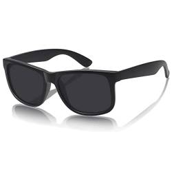 MEETSUN Polarisierte Sonnenbrille für Männer Frauen UV-Schutz Klassische Sonnenbrille zum Fahren Schwarzer Rahmen - Graue Linse von MEETSUN