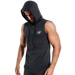 MEETWEE Herren Tank Top, Sportshirt mit Kapuze Ärmelloses Muskelshirts Fitness Sleeveless Shirt Atmungsaktiv Laufshirt Achselshirts Hoodie für Gym Running Training von MEETWEE