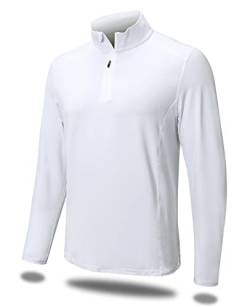 MEETWEE Mens Herren P16 Polo Shirt, Weiß-lang, L von MEETWEE