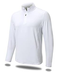 MEETWEE Mens Herren P16 Polo Shirt, Weiß-lang, S von MEETWEE