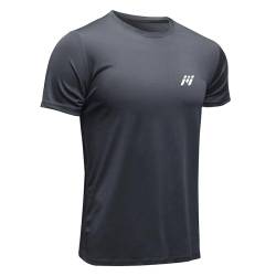 MEETWEE Sportshirt Herren, Laufshirt Kurzarm Mesh Funktionsshirt Atmungsaktiv Kurzarmshirt Sports Shirt Trainingsshirt für Männer, Grau, L von MEETWEE