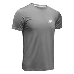 MEETWEE Sportshirt Herren, Laufshirt Kurzarm Mesh Funktionsshirt Atmungsaktiv Kurzarmshirt Sports Shirt Trainingsshirt für Männer, Hallgrau, L von MEETWEE