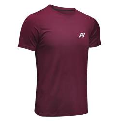 MEETWEE Sportshirt Herren, Laufshirt Kurzarm Mesh Funktionsshirt Atmungsaktiv Kurzarmshirt Sports Shirt Trainingsshirt für Männer, Rot, L von MEETWEE