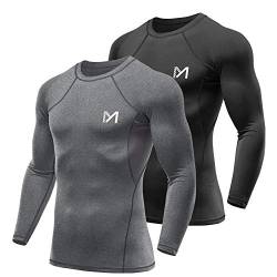 MEETYOO Herren Kompressionshemd, Cool Dry Long Sleeve Unterwäsche Top für Herren, Sport Fitness Base Layer - - Groß von MEETYOO