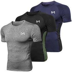 MEETYOO Herren Mu27t Shirt, Schwarz+blau+grau-short, M EU von MEETYOO