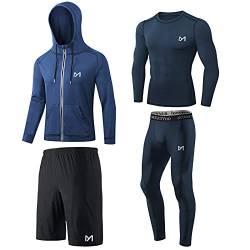 MEETYOO Kompressionsshirt Herren, Leggings Sport Laufhose Funktionsshirt Männer Jacke Kompressionshose Funktionswäsche für Running Gym Fitness von MEETYOO