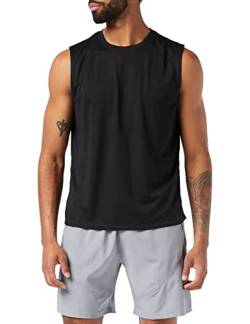 MEETYOO Herren Tank Top Achselshirts Sport Ärmelloses Shirt Unterhemd Fitness Sleeveless Für Running Jogging Gym Vest, Schwarz, L EU von MEETYOO