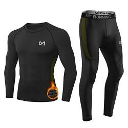 MEETYOO Thermounterwäsche Set Herren, Lange Funktionswäsche Atmungsaktiv Unterwäsche Sport Kompressionsanzug für Workout Skifahren Laufen Wandern, XL von MEETYOO