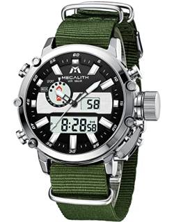 MEGALITH Herren Uhr Digital Armbanduhr: Groß Multifunktions Sportlich Digitaluhr LED - Analog Quarz Uhr fur Männer von MEGALITH