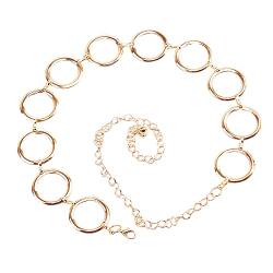 MEGAUK Damen Kettengürtel Ring Taillengürtel Hüftgurt Metallgürtel für Hochzeit Kleid 4cm Breit - Gold von MEGAUK