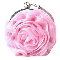 MEGAUK Damen Satin Clutch Rose Abendtasche Mini Handgelenktasche Clutch-Geldbörsen für Hochzeit Party Handy (Pink) von MEGAUK