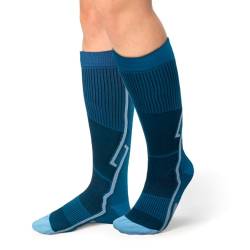 MEGAVOW 1 Paar Kompressionsstrümpfe Sport, Kompressionssocken Damen Herren, Wadenstrümpfe Laufsocken Stützstrümpfe, Compression Socks für Laufen Flug Ski, L/XL, Blau von MEGAVOW