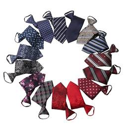 MEIANJU Herren-Krawatten mit Reißverschluss, Seidige Krawatten mit Reißverschluss, vorgebundene Krawatten für Herren, multi, von MEIANJU