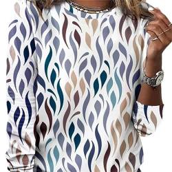 Fiona | Eleganter Pullover Damen Langarm T-Shirt mit Rundhalsausschnitt Bedrucktes Top Elegantes Freizeithemd für Damen von MEIION