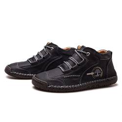 MEIION draussenfeet Mens Vintage Hand Stitched Comfort Moccasin Boots Herren Lederschuhe, Freizeitschuhe, Herrenstiefel, Sneakers, Comfort Walking Shoes von MEIION