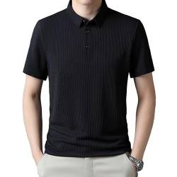 lilyrun Amungsaktives Herren-Kurzarmhemd aus Eisseide Herren Sommer Polo-Shirt Kurzarm mit Stehkragen - Atmungsaktiv, Business & Freizeit Outdoor von MEIION