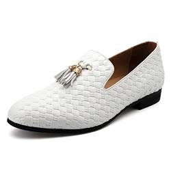 MEIJIANA Herren-Mokassins Business Schuhe Herren Schuhe Mokassins Slipper Herren, Weiß-04, 45 EU (12 UK) von MEIJIANA