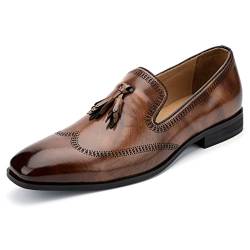 MEIJIANA Herren Mokassins Herren Elegante Schuhe Herren Casual Slip on Anzugschuhe, Braun-04, 45 EU (12 UK) von MEIJIANA