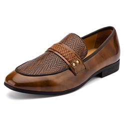 MEIJIANA Herren Mokassins Herren Schuhe Mokassins Leder Schuhe Herren Slipper Business Schuhe Herren, Braun-A, 41 EU (8 UK) von MEIJIANA