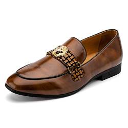 MEIJIANA Herren Mokassins Herren Schuhe Mokassins Leder Schuhe Herren Slipper Business Schuhe Herren, Braun-C, 41 EU (8 UK) von MEIJIANA