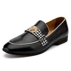 MEIJIANA Herren Mokassins Herren Schuhe Mokassins Leder Schuhe Herren Slipper Business Schuhe Herren, Schwarz-D, 43 EU (10 UK) von MEIJIANA