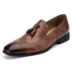 MEIJIANA Herren Mokassins Klassische Herren Anzug Schuhe Elegante Schuhe Leder Sommer Freizeitschuhe, Braun-02, 43 EU (10 UK) von MEIJIANA