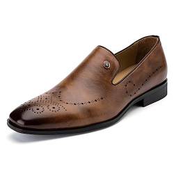 MEIJIANA Herren Mokassins Klassische Herren Anzug Schuhe Elegante Schuhe Leder Sommer Freizeitschuhe, Braun-04, 44 EU (11 UK) von MEIJIANA