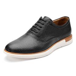 MEIJIANA Herren Oxfords Männer Businessschuhe Freizeit Schuhe Oxfords Herren Anzugschuhe Leder, Schwarz-01, 42 EU (9 UK) von MEIJIANA