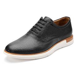 MEIJIANA Herren Oxfords Männer Businessschuhe Freizeit Schuhe Oxfords Herren Anzugschuhe Leder, Schwarz-01, 45 EU (12 UK) von MEIJIANA