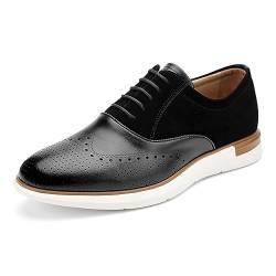 MEIJIANA Herren Oxfords Männer Businessschuhe Freizeit Schuhe Oxfords Herren Anzugschuhe Leder, Schwarz-03, 41 EU (8 UK) von MEIJIANA