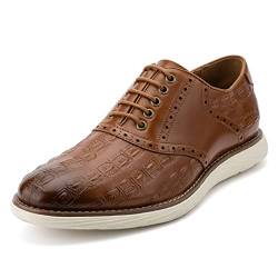 MEIJIANA Herren Oxfords Schuhe Herren Schnürhalbschuhe Leder Freizeitschuhe für Herren Business Schuhe Herren, Braun-06, 44 EU (11 UK) von MEIJIANA