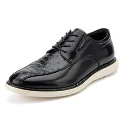 MEIJIANA Herren Oxfords Schuhe Herren Schnürhalbschuhe Leder Freizeitschuhe für Herren Business Schuhe Herren, Schwarz-04, 44 EU (11 UK) von MEIJIANA