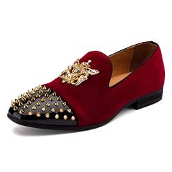 MEIJIANA Herren Schuhe Mokassins Vintage Herren Schuhe Slip on Herrenschuhe Schuhe für Herren Business, Rot-C, 42 EU (9 UK) von MEIJIANA
