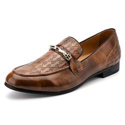 MEIJIANA Mokassins für Herren Freizeitschuhe Herren Schuhe Kunstleder Mokassin Herren, Braun-03, 41 EU (8 UK) von MEIJIANA