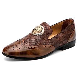 MEIJIANA Mokassins für Herren Freizeitschuhe Herren Schuhe Kunstleder Mokassin Herren, Braun-04, 45 EU (12 UK) von MEIJIANA