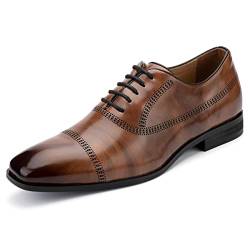 MEIJIANA Oxford Schuhe Herren Business Schuhe Leder Elegante Herren Anzugschuhe Sommer Schnürhalbschuhe, Braun-2, 41 EU (8 UK) von MEIJIANA