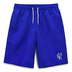 MEILONGER Badehose Jungen Badeshorts Schnelltrocknend Boardshorts mit Netzfutter Taschen und Verstellbarem Tunnelzug(See blau,10-12) von MEILONGER