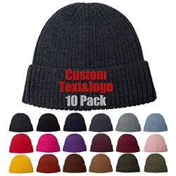 MEINAMI Custom Gestrickte Wollmütze Personalisierte Mützen Gestickte Skullies In Bulk 10 Pack von MEINAMI