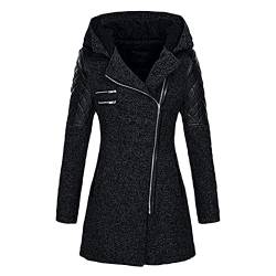 MEIPIQI winterjacken y2k damen zip hoodie lang Langärmliger gespleißter Wollmantel winterjacken damen reduziert marken winterjacken damen günstig von MEIPIQI