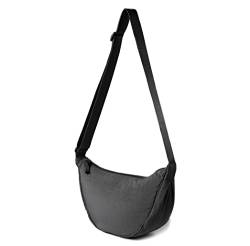 Nylon Crescent Crossbody Bag for Women Men Fanny Pack Crossbody Bag Dumpling Lightweight Travel Sling Bag, 01-Schwarz, Niedlich von MEISEE