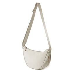 Nylon Crescent Crossbody Bag for Women Men Fanny Pack Crossbody Bag Dumpling Lightweight Travel Sling Bag, 02-beige, Niedlich von MEISEE