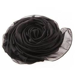 MEISHINE® 180 * 110cm Damen Elegant Seidenschal – Frauen Pashmina aus 100% Reiner Seide (Schwarz) von MEISHINE