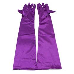 MEISHINE® Braut Ellenbogenlange Handschuhe Damen Frauen Lange Satin Stretch Handschuhe für Hochzeit Abendveranstaltung (Lila) von MEISHINE