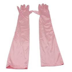 MEISHINE® Braut Ellenbogenlange Handschuhe Damen Frauen Lange Satin Stretch Handschuhe für Hochzeit Abendveranstaltung (Pink) von MEISHINE