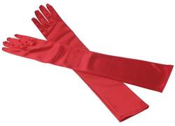 MEISHINE® Braut Ellenbogenlange Handschuhe Damen Frauen Lange Satin Stretch Handschuhe für Hochzeit Abendveranstaltung (Rot) von MEISHINE