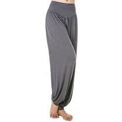 MEISHINE® Damen Modal Elastisch Haremshose Pluderhose Pumphose Ideal für Sport Yoga Tanz Jogging Dance (Size L, Dark Grau) von MEISHINE