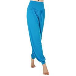 MEISHINE® Damen Modal Elastisch Haremshose Pluderhose Pumphose Ideal für Sport Yoga Tanz Jogging Dance (Size L, Hell Blau) von MEISHINE